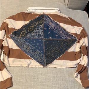 We The Free Striped Bandana Back Collared Shirt